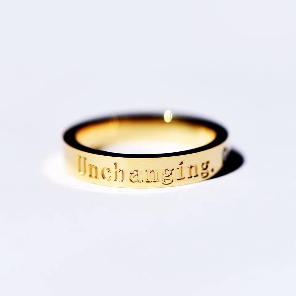 Engraved Phrase Ring - Unchanging